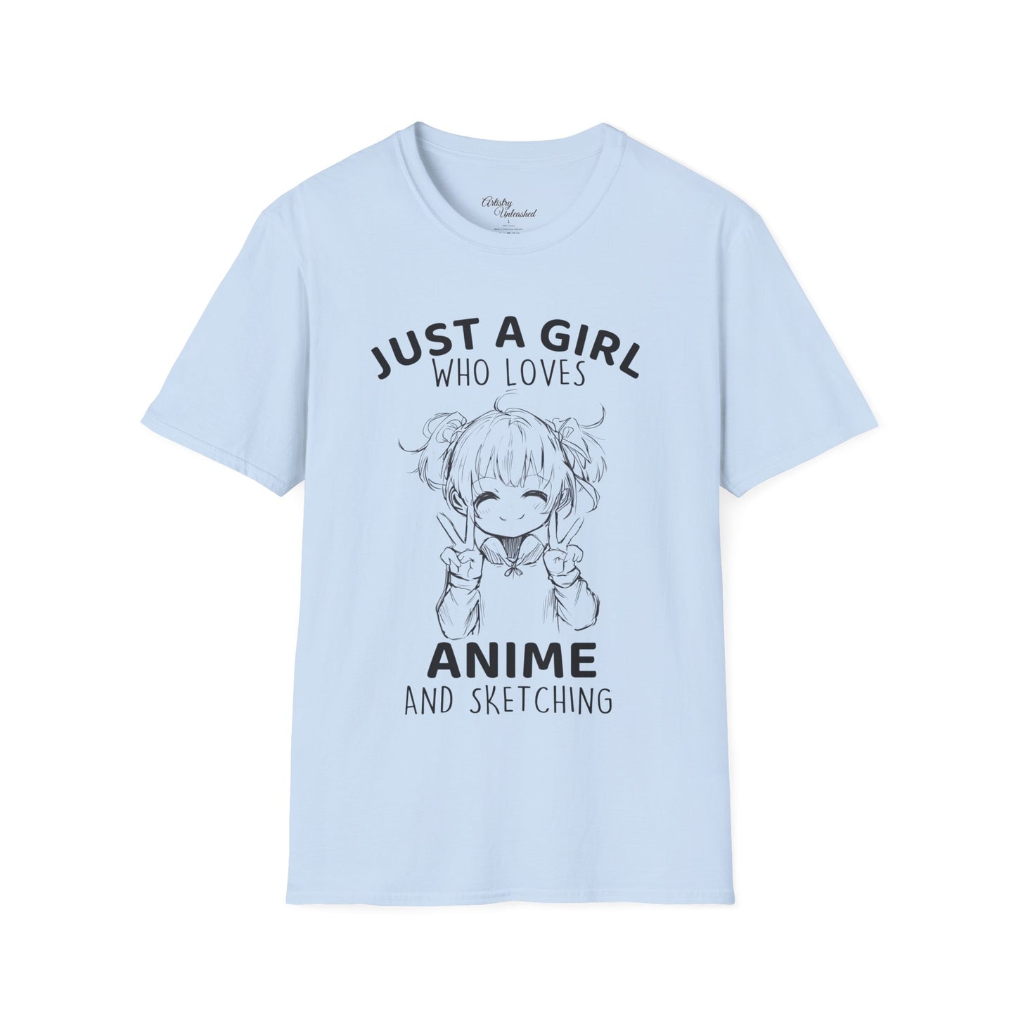 Girl Who Loves Anime White Unisex Softstyle T-Shirt