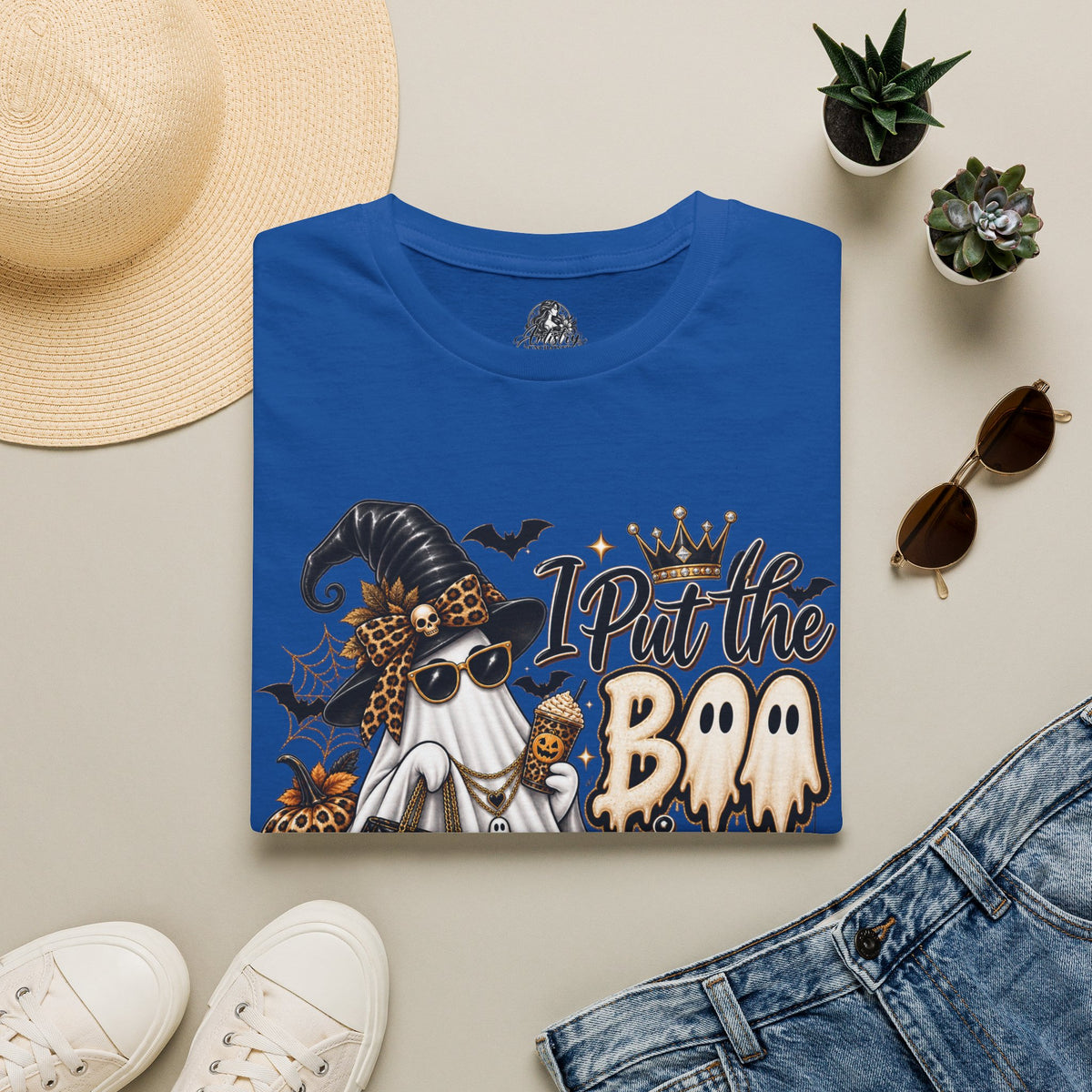Boo in Boujee Halloween | Glam Ghost Design | Unisex Softstyle T-Shirt