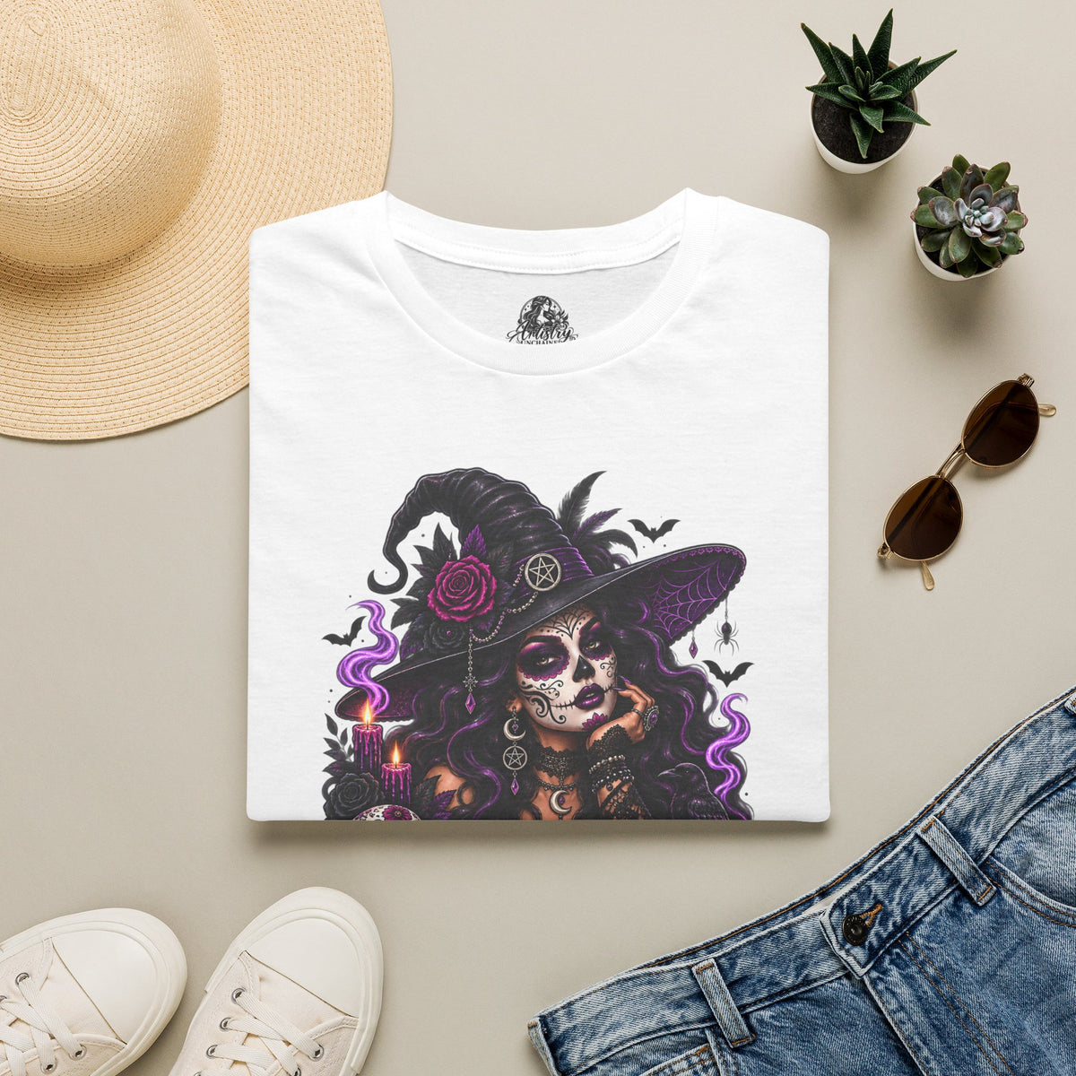 Resting Witch Face Halloween | Glam Ghost Design | Unisex Softstyle T-Shirt