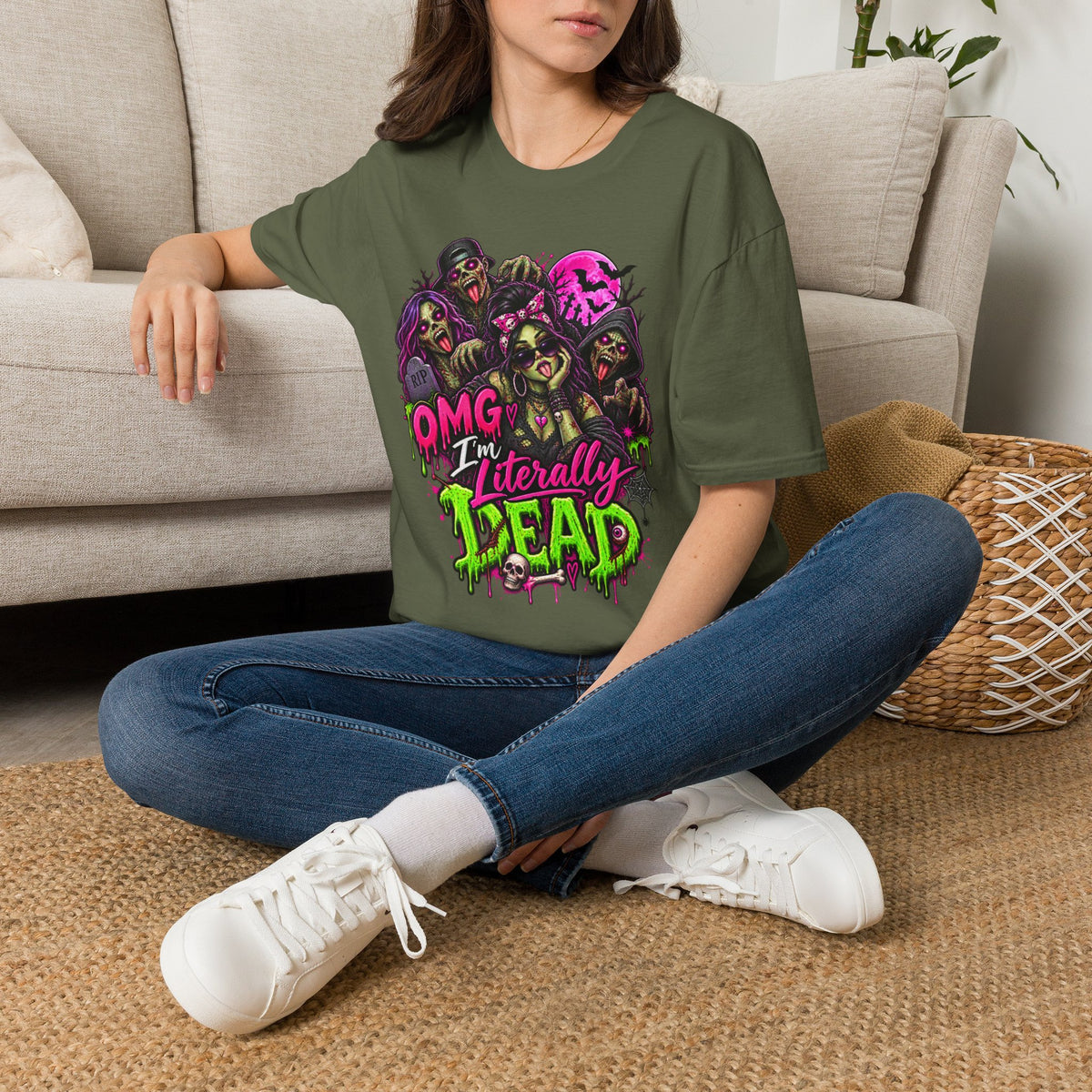 Literally Dead Halloween | Glam Ghost Design | Unisex Softstyle T-Shirt