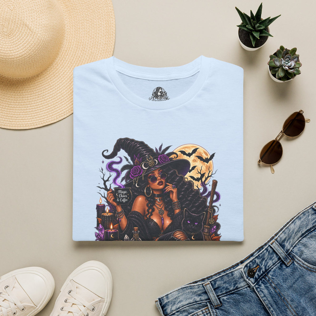 Witchy Mama Halloween | Glam Ghost Design | Unisex Softstyle T-Shirt