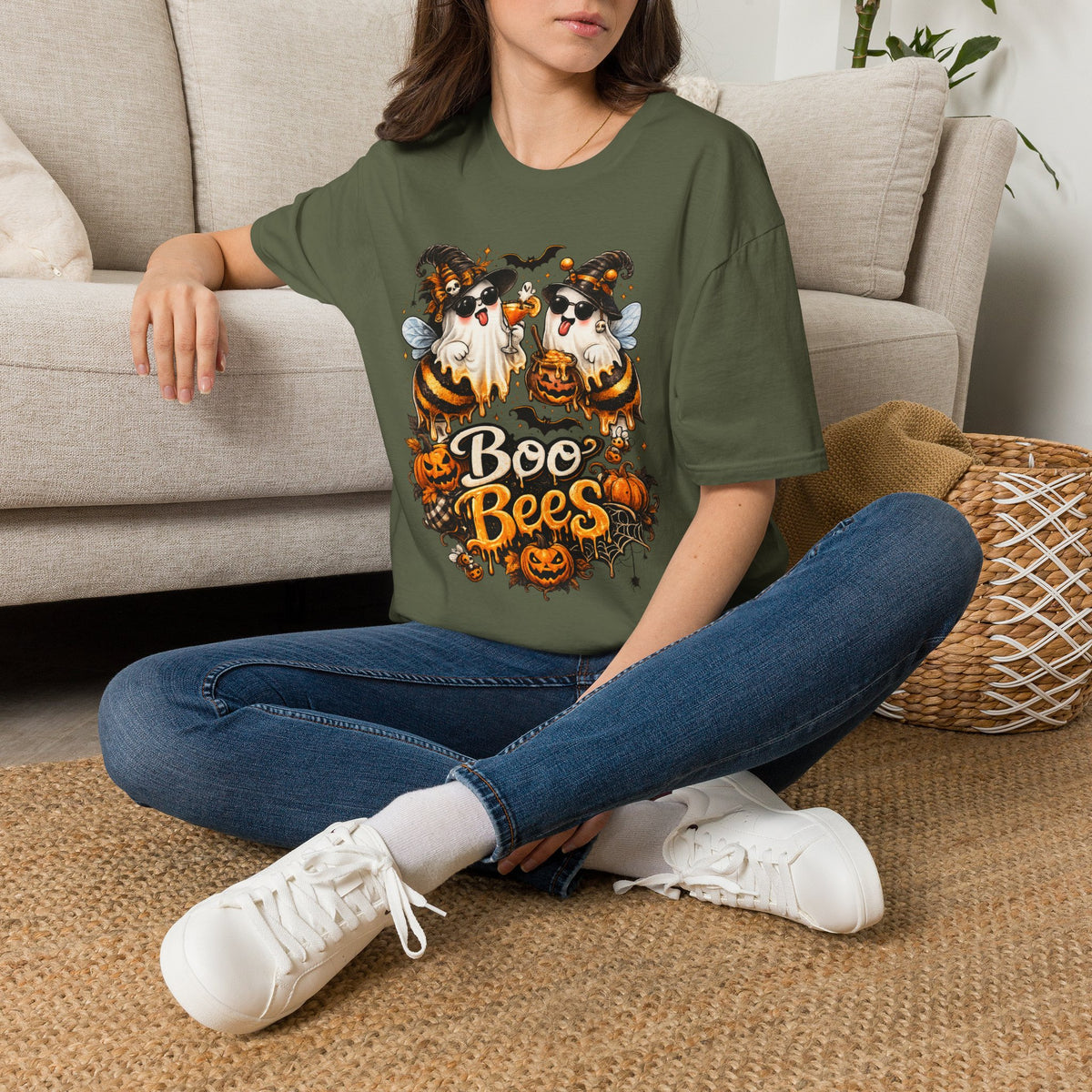 Boo Bees Halloween | Glam Ghost Design | Unisex Softstyle T-Shirt