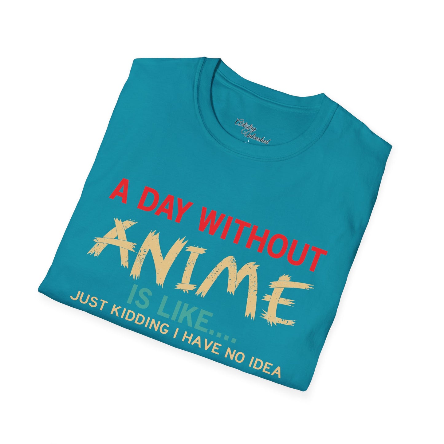 Day Without Anime White Unisex Softstyle T-Shirt