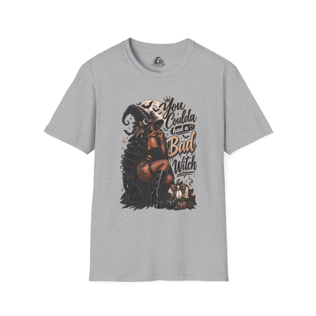 Bad Witch Halloween | Glam Ghost Design | Unisex Softstyle T-Shirt