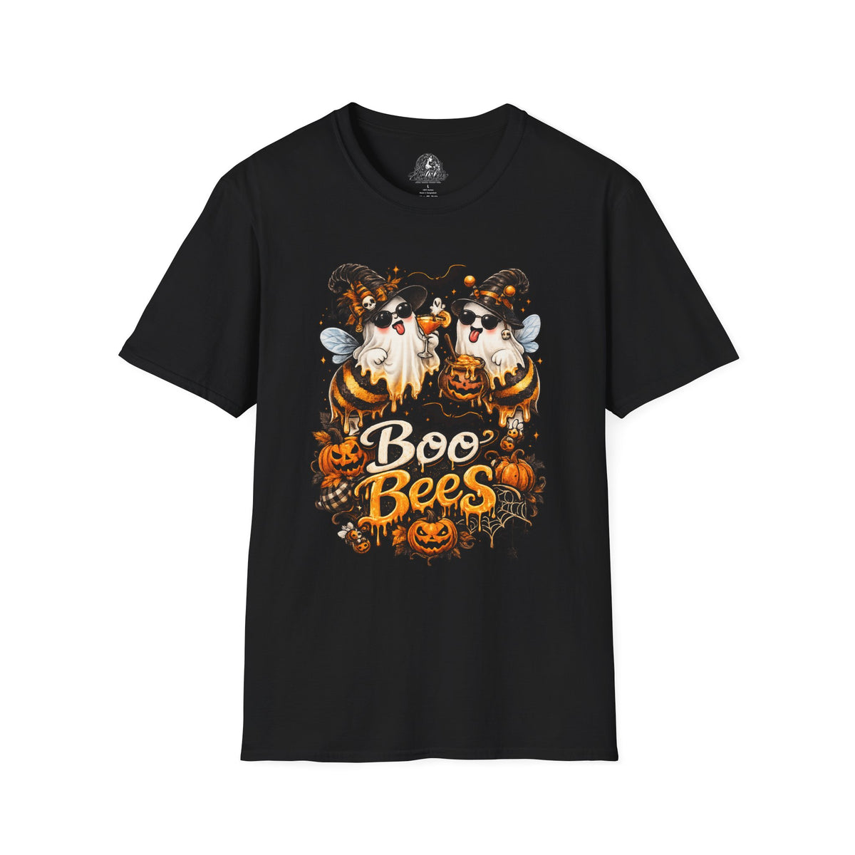 Boo Bees Halloween | Glam Ghost Design | Unisex Softstyle T-Shirt