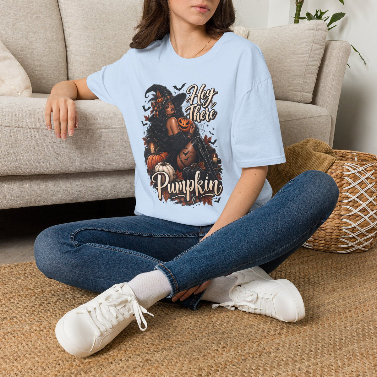 Hey There Pumpkin Halloween | Glam Ghost Design | Unisex Softstyle T-Shirt
