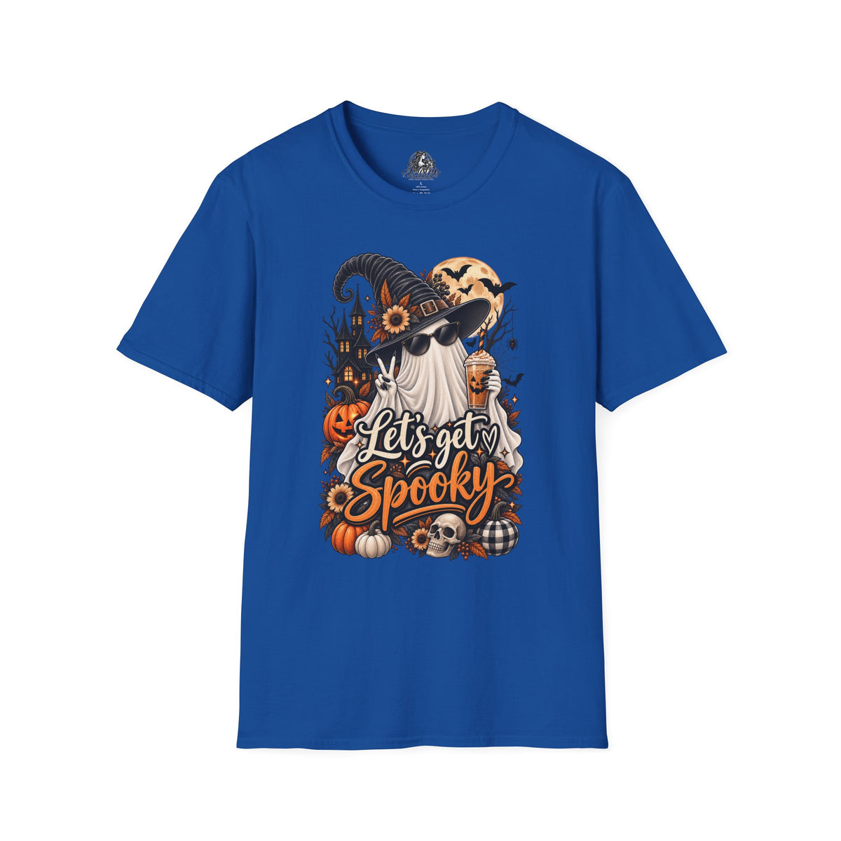 Let's Get Spooky Halloween | Glam Ghost Design | Unisex Softstyle T-Shirt