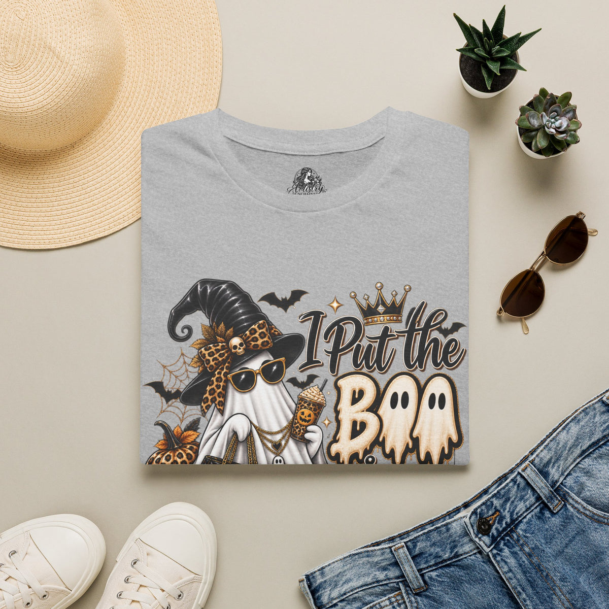 Boo in Boujee Halloween | Glam Ghost Design | Unisex Softstyle T-Shirt
