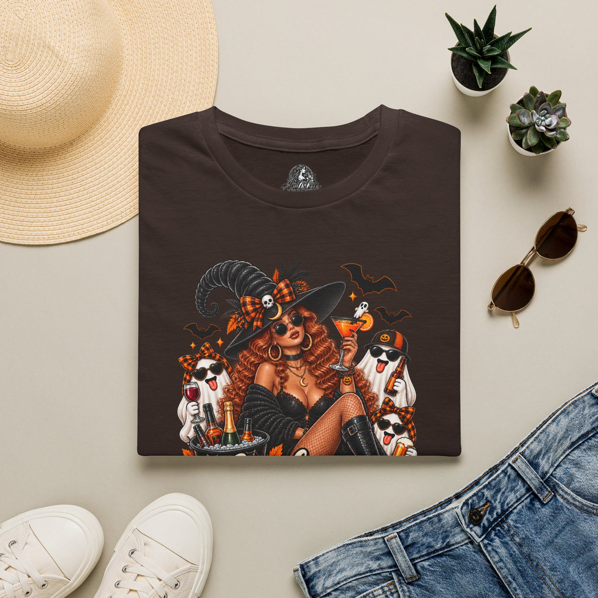 Here for the Boos Halloween | Glam Ghost Design | Unisex Softstyle T-Shirt