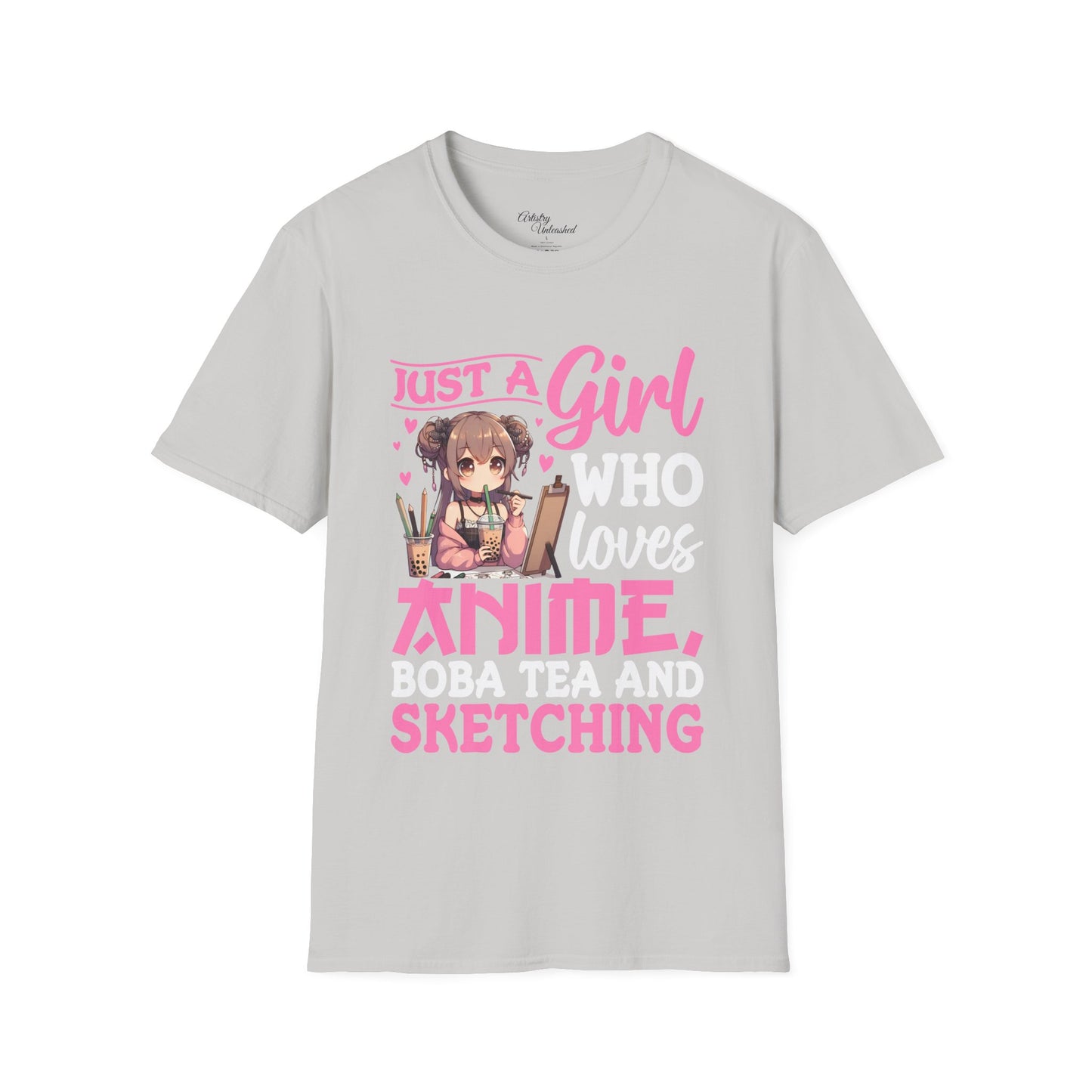 Girl Who Loves Anime White Unisex Softstyle T-Shirt