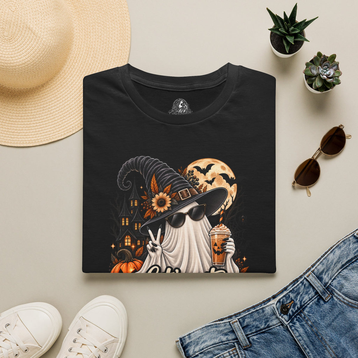 Let's Get Spooky Halloween | Glam Ghost Design | Unisex Softstyle T-Shirt