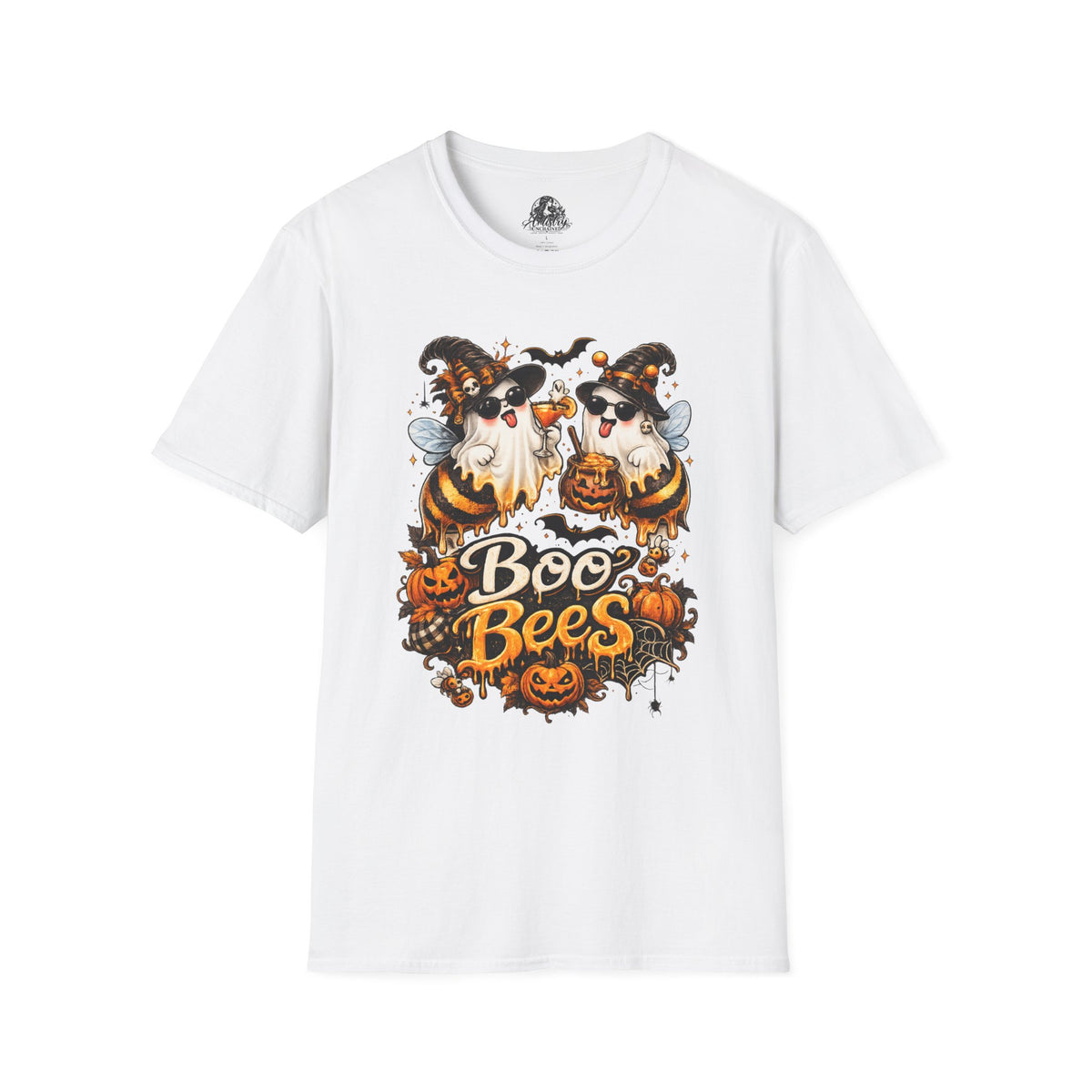 Boo Bees Halloween | Glam Ghost Design | Unisex Softstyle T-Shirt