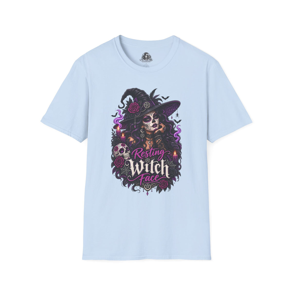 Resting Witch Face Halloween | Glam Ghost Design | Unisex Softstyle T-Shirt