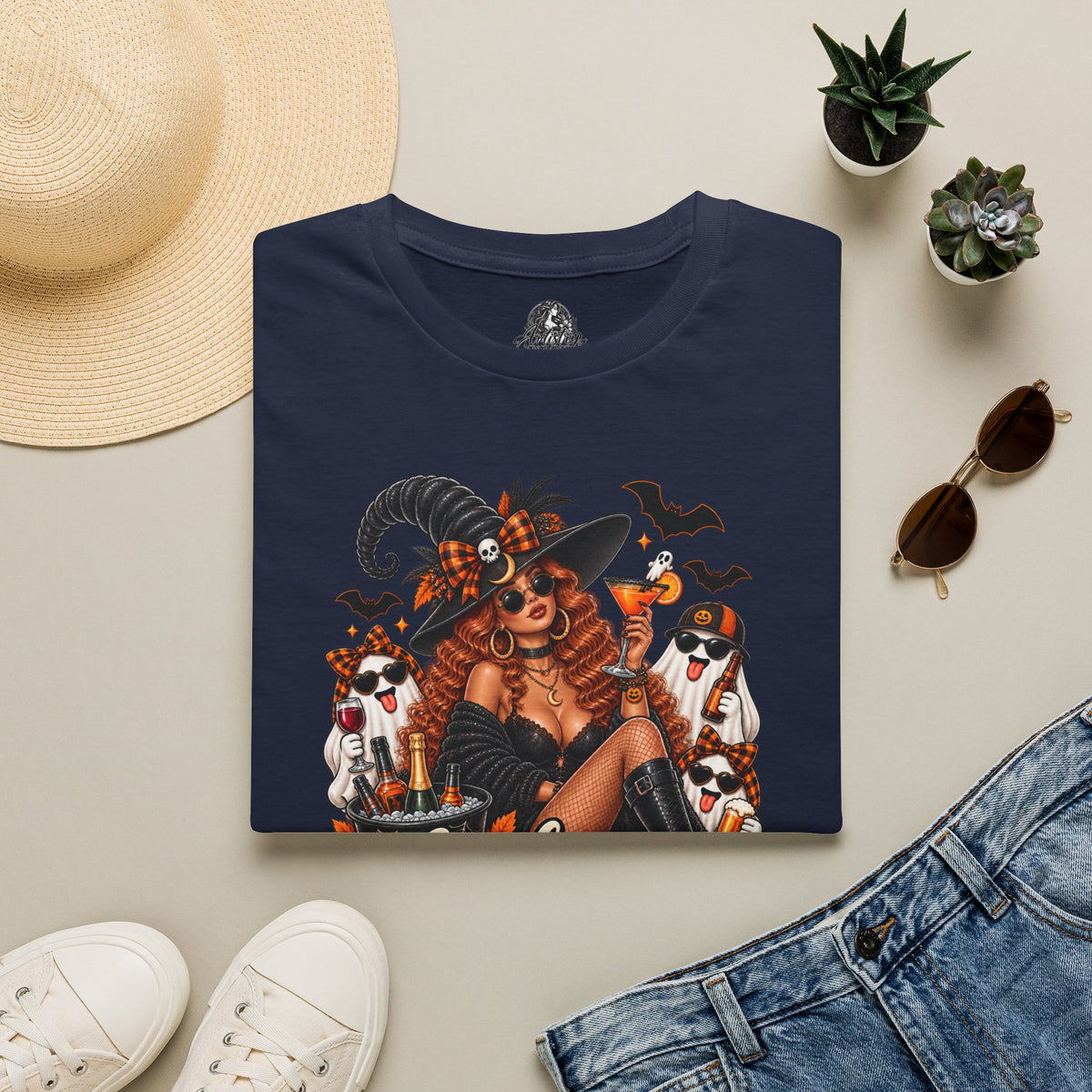 Here for the Boos Halloween | Glam Ghost Design | Unisex Softstyle T-Shirt