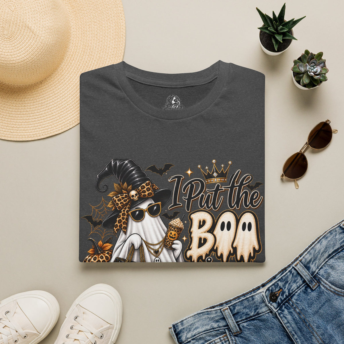 Boo in Boujee Halloween | Glam Ghost Design | Unisex Softstyle T-Shirt