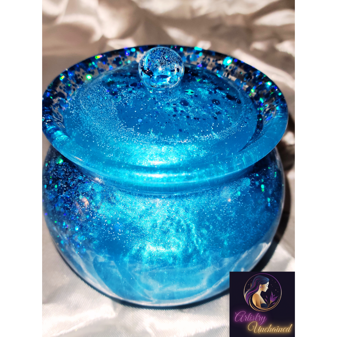 Holographic Blue Trinket Tray Set