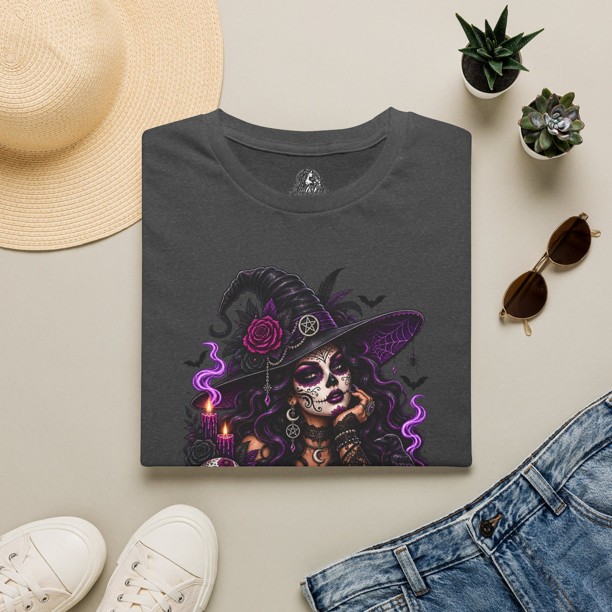 Resting Witch Face Halloween | Glam Ghost Design | Unisex Softstyle T-Shirt