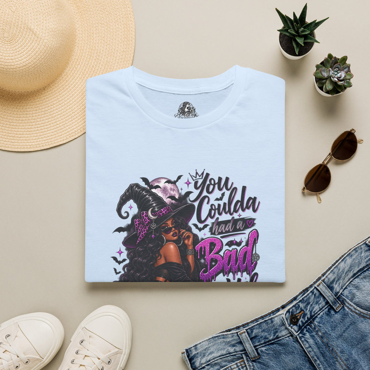 Bad Witch Halloween | Glam Ghost Design | Unisex Softstyle T-Shirt
