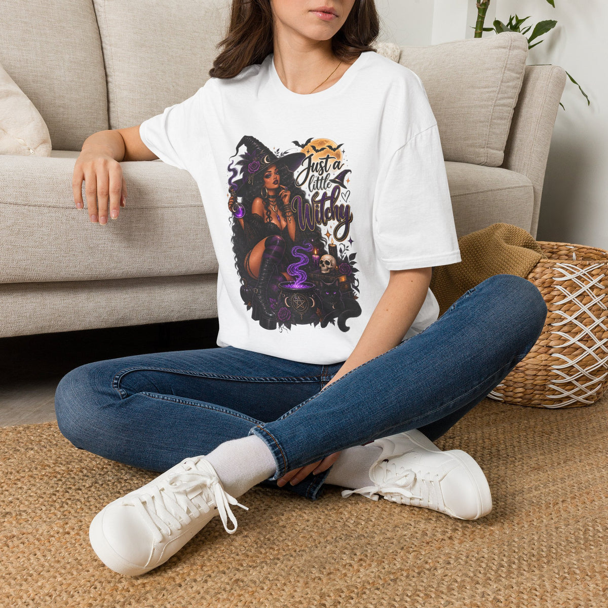 A Little Witchy Halloween | Glam Ghost Design | Unisex Softstyle T-Shirt