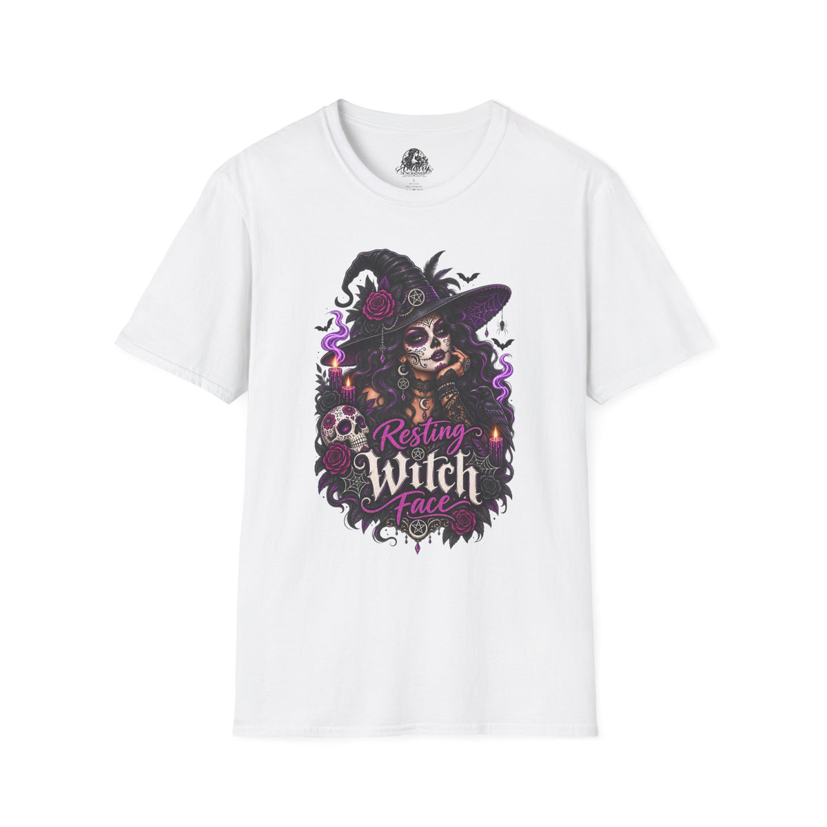 Resting Witch Face Halloween | Glam Ghost Design | Unisex Softstyle T-Shirt