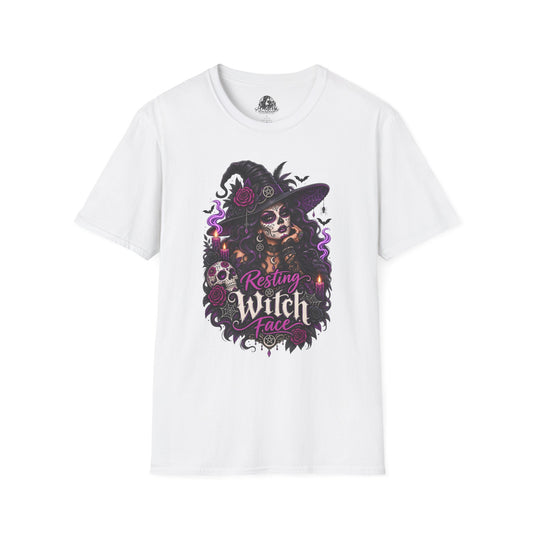 Resting Witch Face Halloween | Glam Ghost Design | Unisex Softstyle T-Shirt