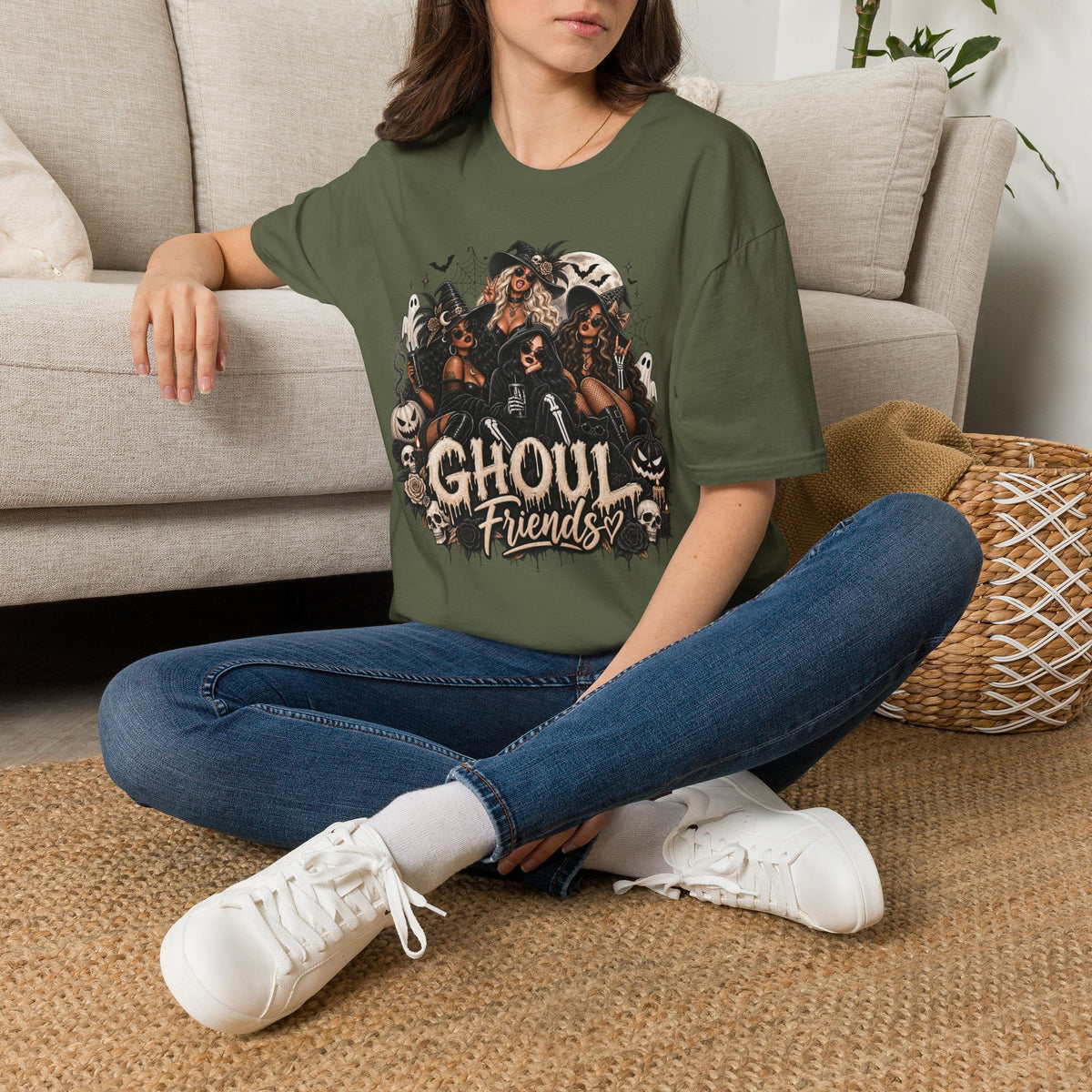 Ghoul Friends Halloween | Glam Ghost Design | Unisex Softstyle T-Shirt