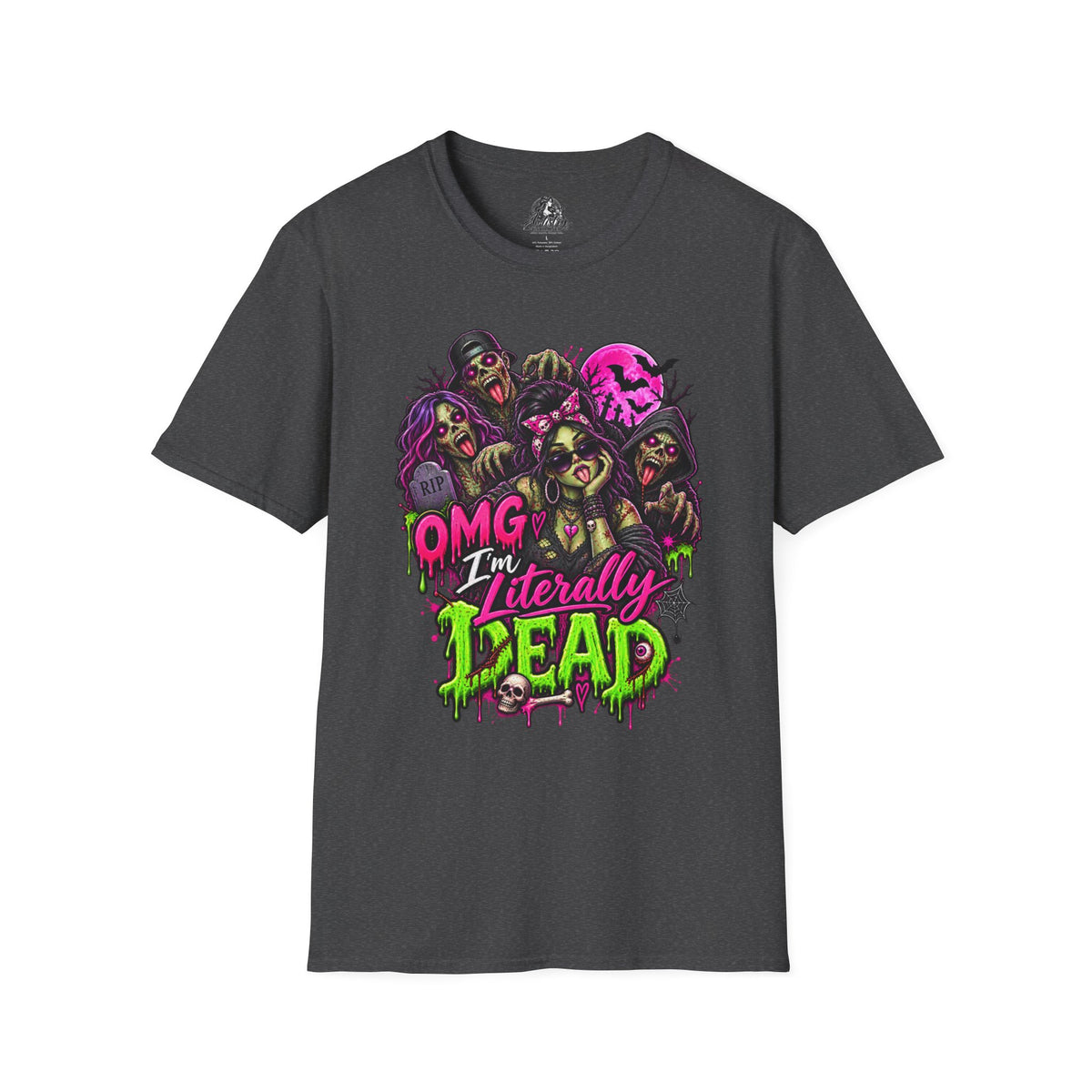 Literally Dead Halloween | Glam Ghost Design | Unisex Softstyle T-Shirt