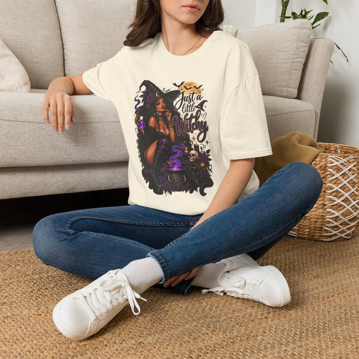A Little Witchy Halloween | Glam Ghost Design | Unisex Softstyle T-Shirt