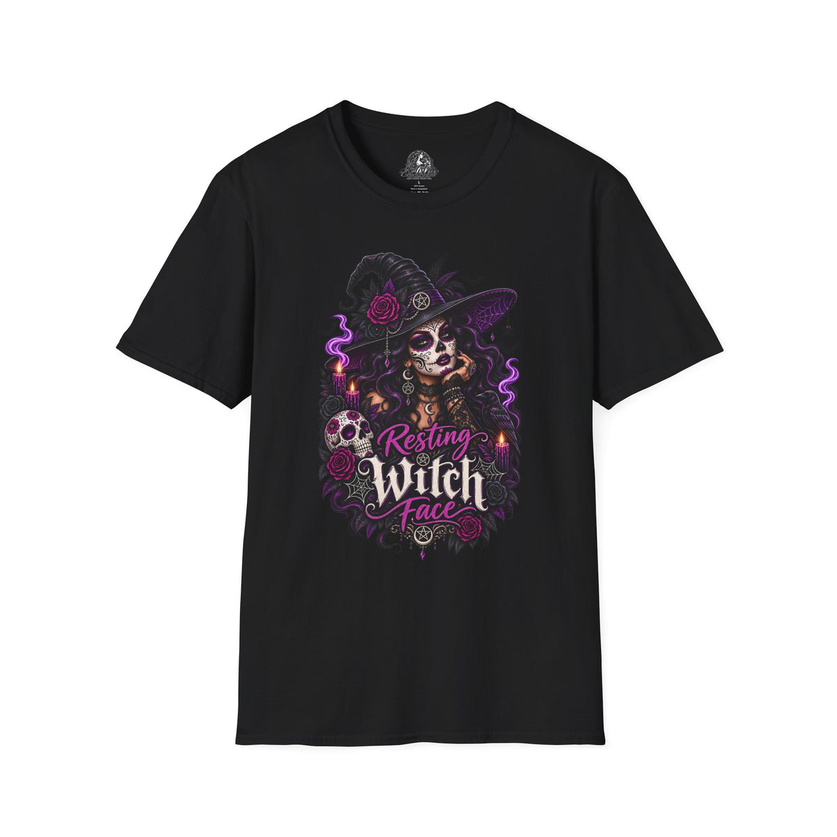 Resting Witch Face Halloween | Glam Ghost Design | Unisex Softstyle T-Shirt