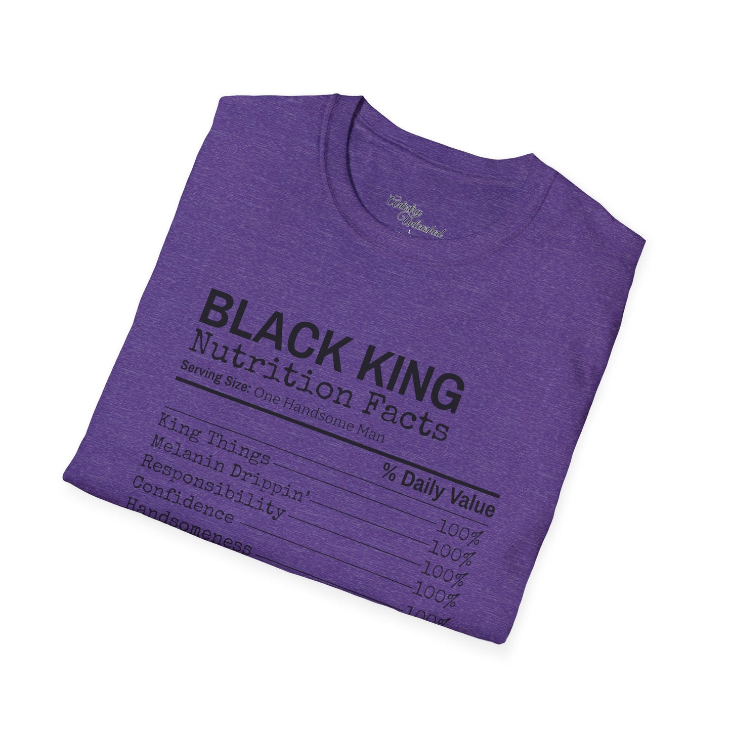 Black King Nutrition Facts Unisex Softstyle T-Shirt