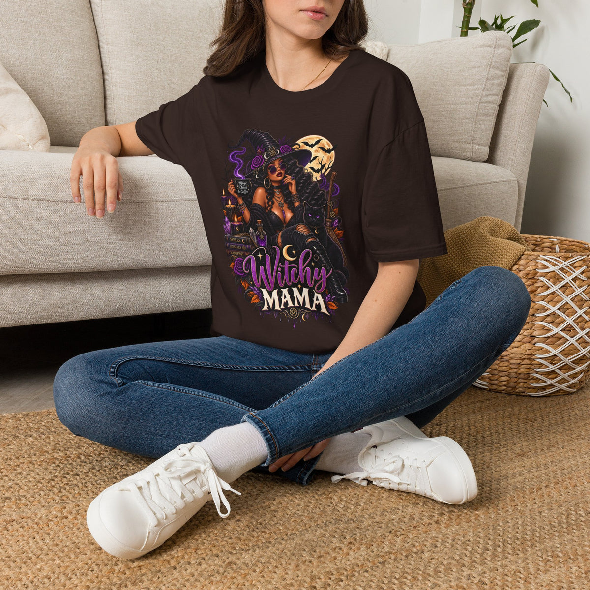 Witchy Mama Halloween | Glam Ghost Design | Unisex Softstyle T-Shirt