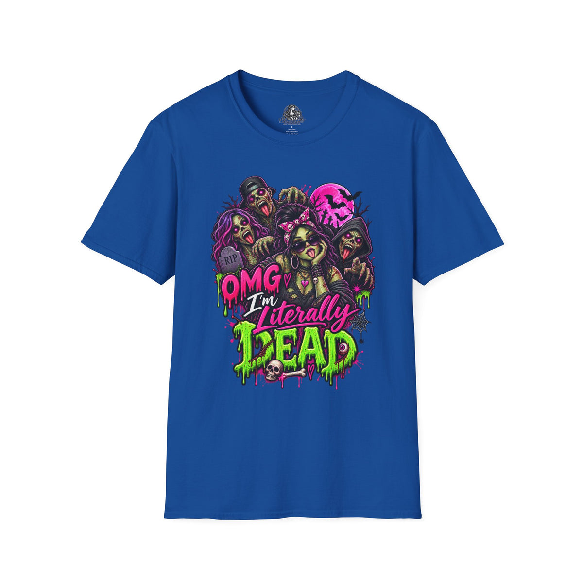 Literally Dead Halloween | Glam Ghost Design | Unisex Softstyle T-Shirt