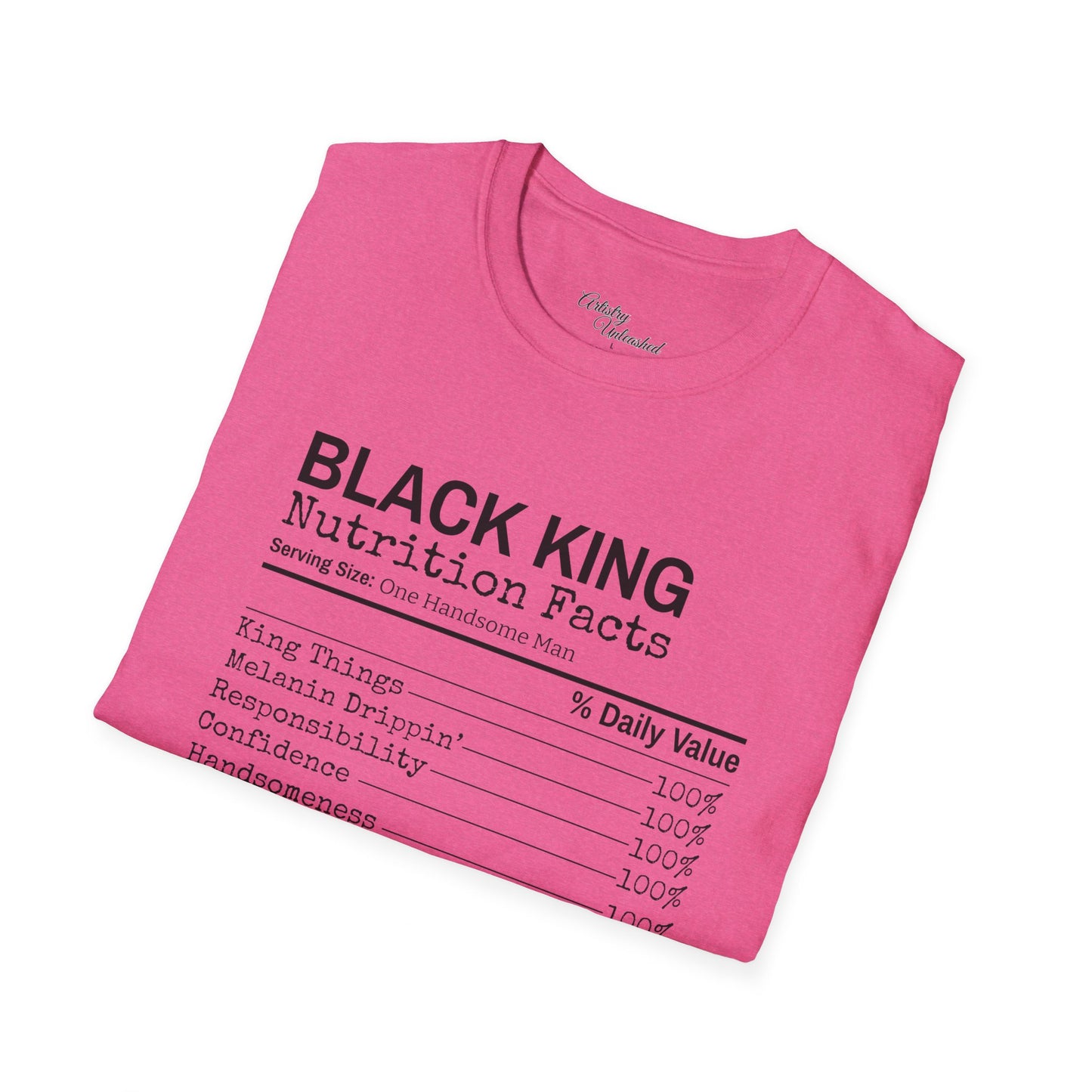 Black King Nutrition Facts Unisex Softstyle T-Shirt