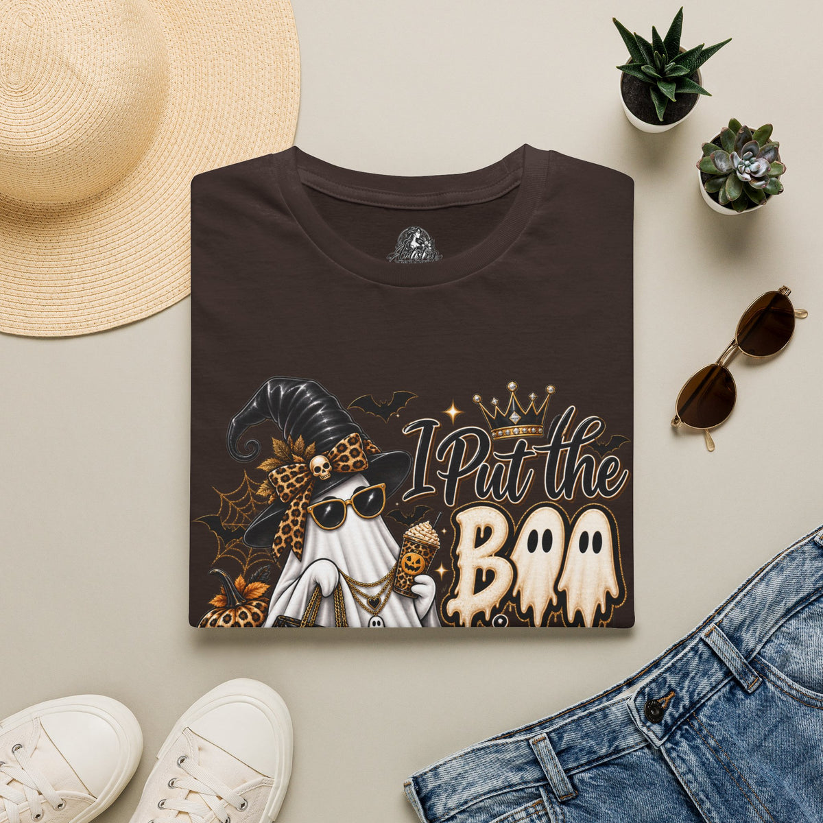 Boo in Boujee Halloween | Glam Ghost Design | Unisex Softstyle T-Shirt
