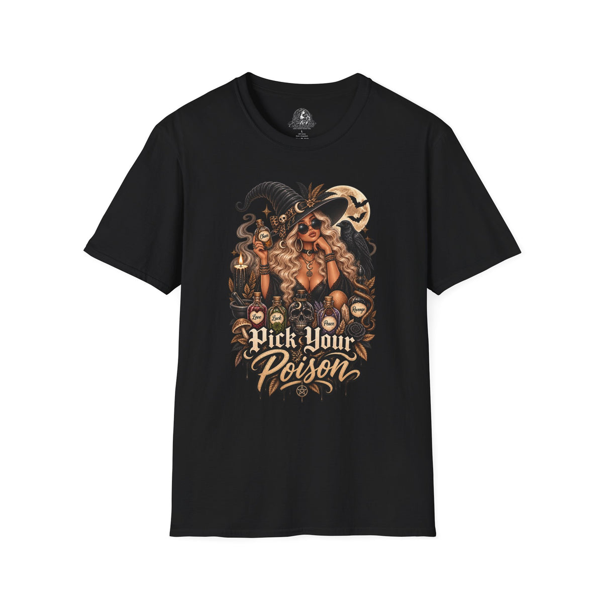 Pick Your Poison Halloween | Glam Ghost Design | Unisex Softstyle T-Shirt