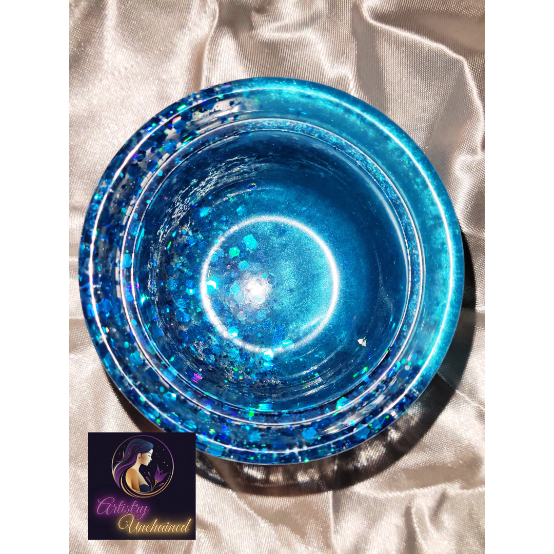 Holographic Blue Trinket Tray Set