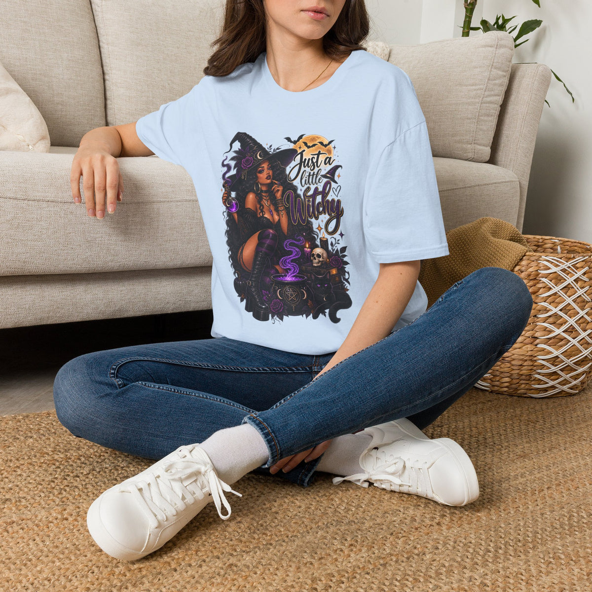 A Little Witchy Halloween | Glam Ghost Design | Unisex Softstyle T-Shirt