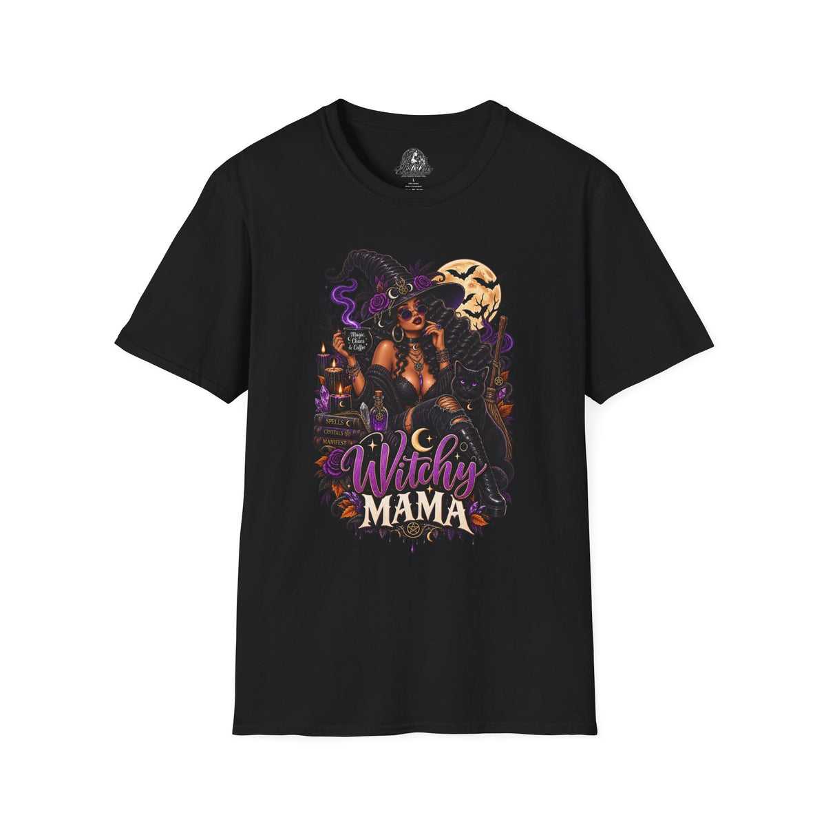 Witchy Mama Halloween | Glam Ghost Design | Unisex Softstyle T-Shirt