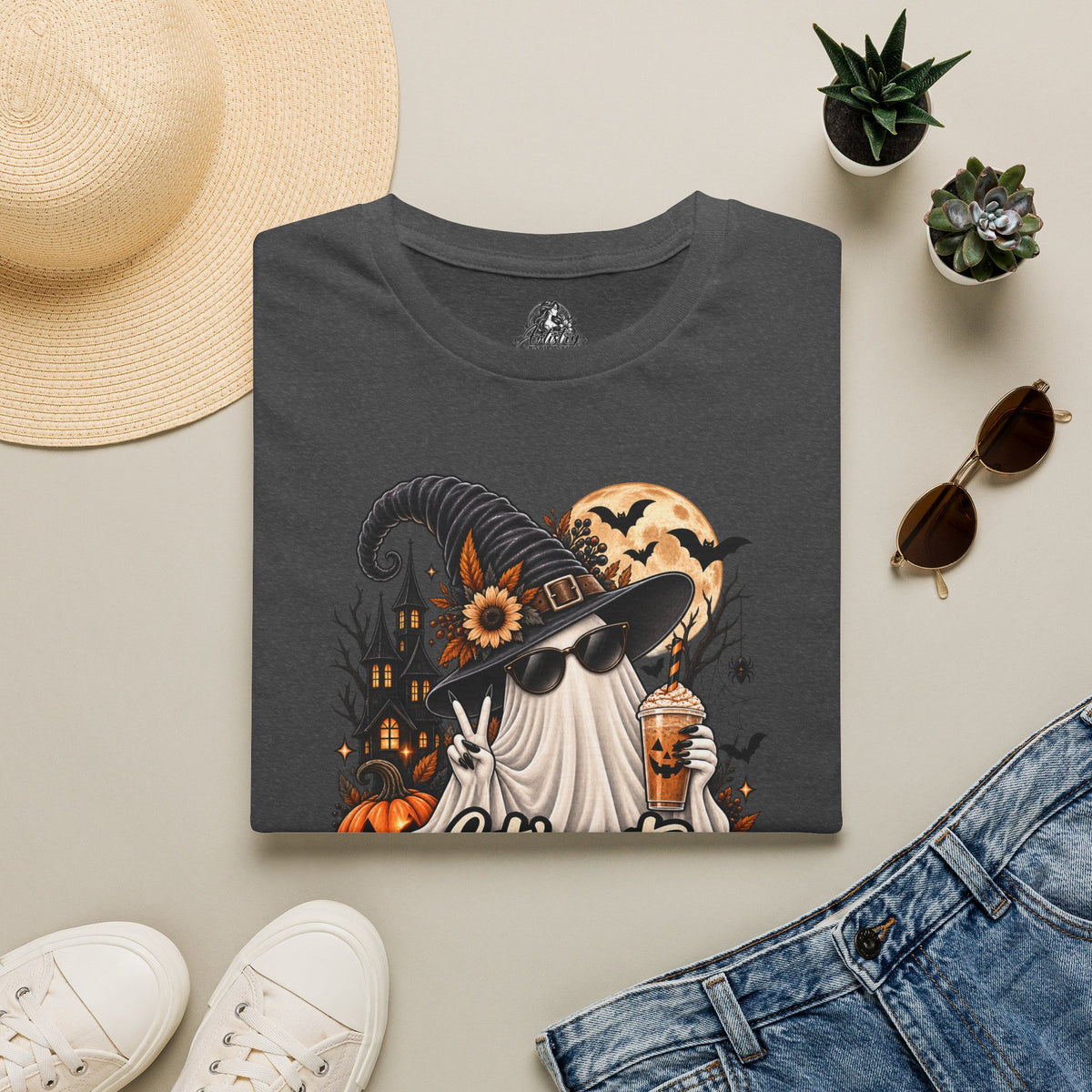 Let's Get Spooky Halloween | Glam Ghost Design | Unisex Softstyle T-Shirt