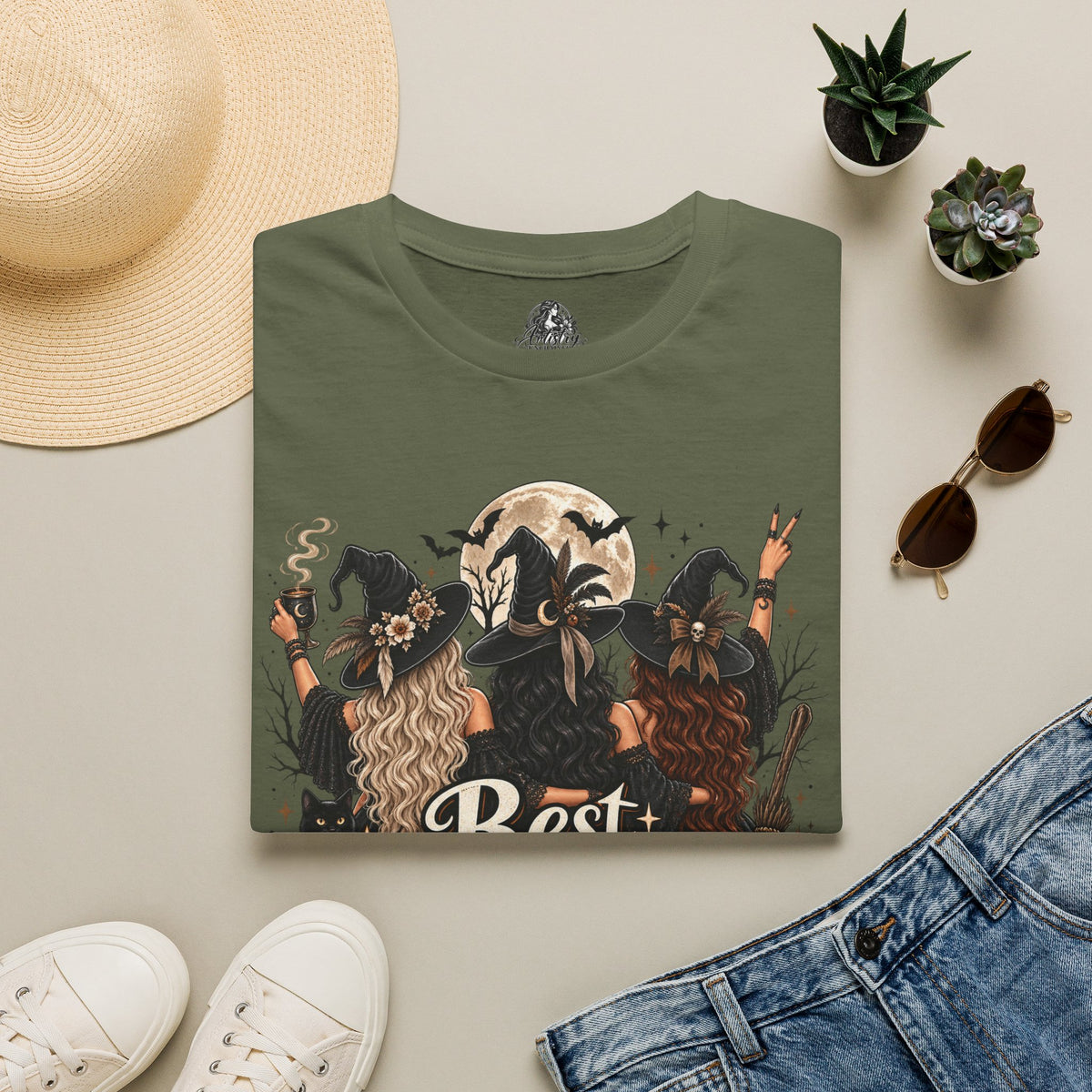 Best Witches Halloween | Glam Ghost Design | Unisex Softstyle T-Shirt