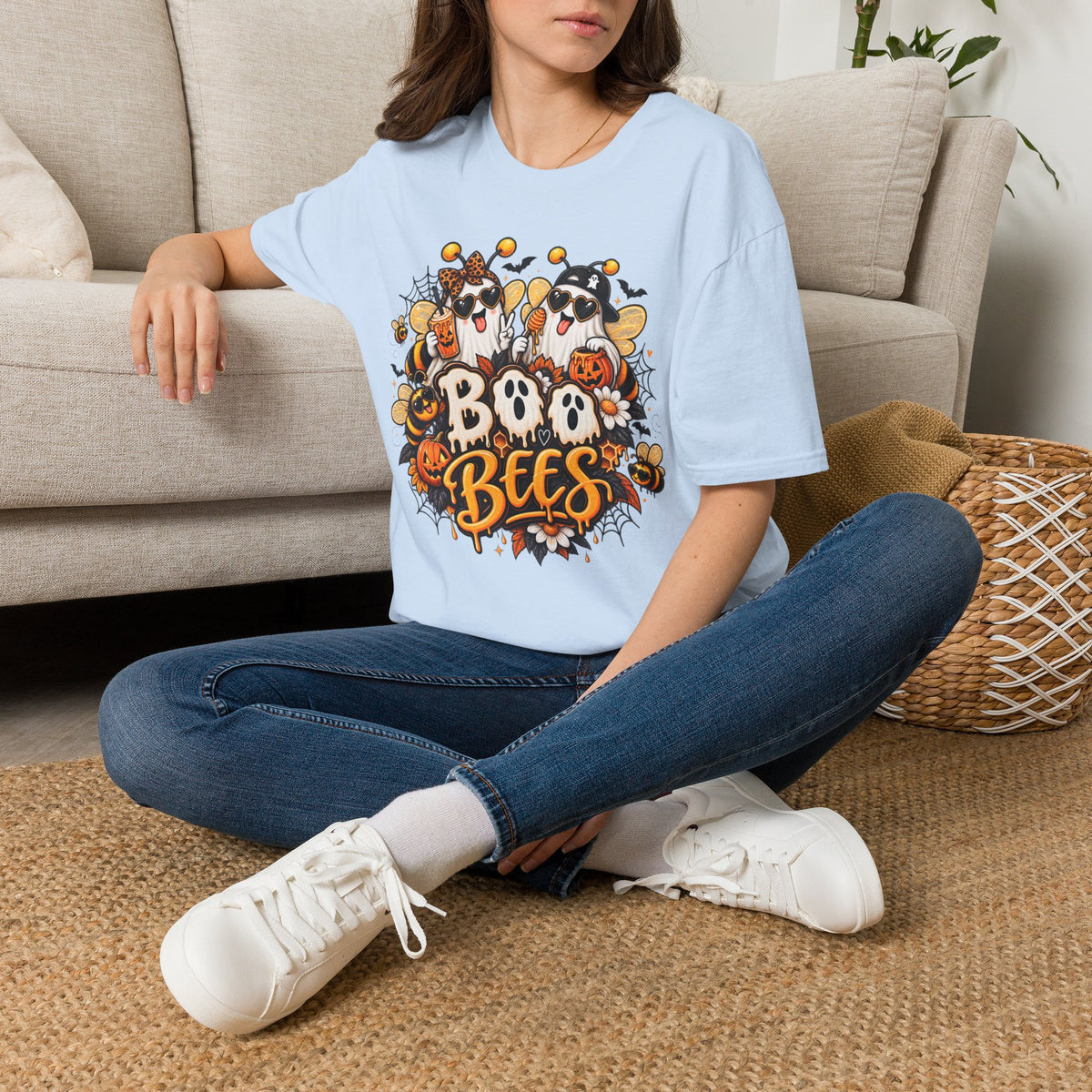 Boo Bees Halloween | Glam Ghost Design | Unisex Softstyle T-Shirt