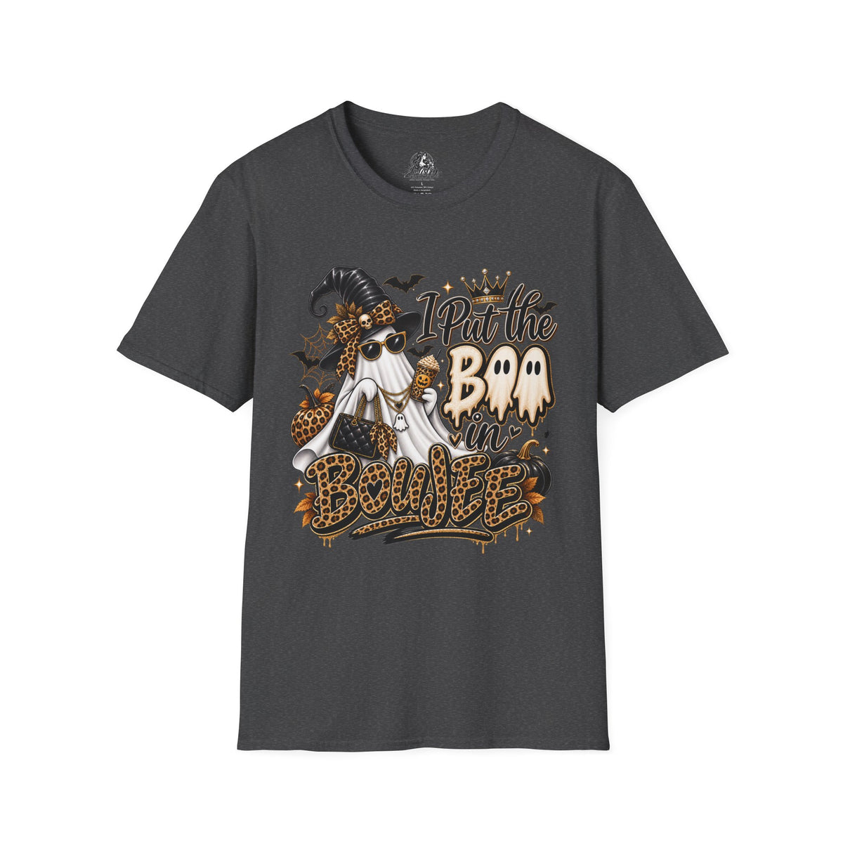 Boo in Boujee Halloween | Glam Ghost Design | Unisex Softstyle T-Shirt