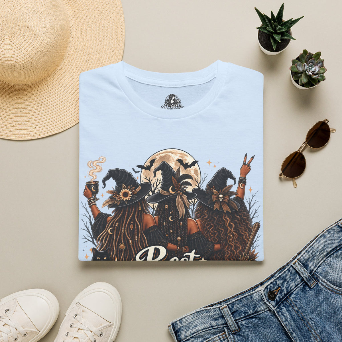 Best Witches Halloween | Glam Ghost Design | Unisex Softstyle T-Shirt
