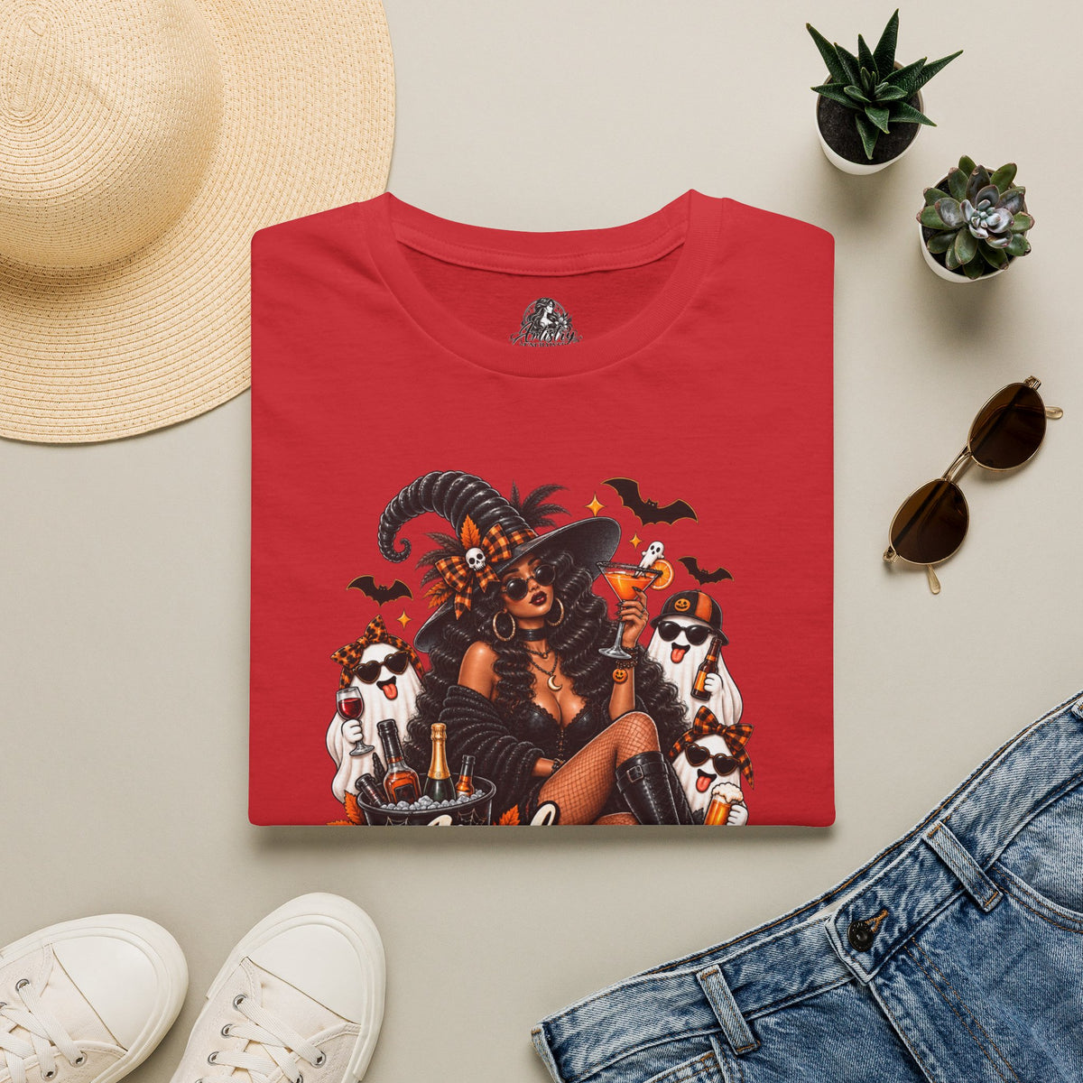 Here for the Boos Halloween | Glam Ghost Design | Unisex Softstyle T-Shirt