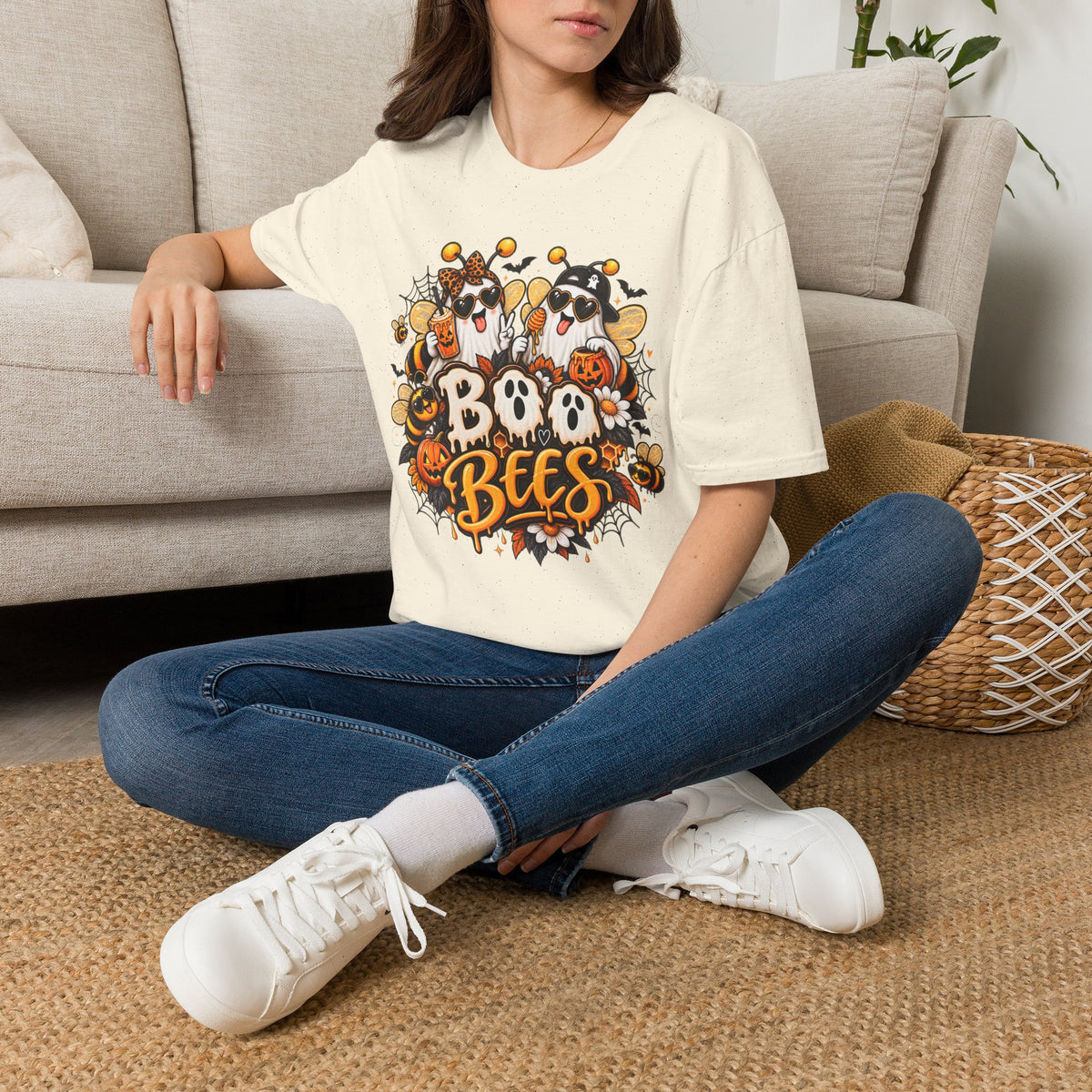 Boo Bees Halloween | Glam Ghost Design | Unisex Softstyle T-Shirt