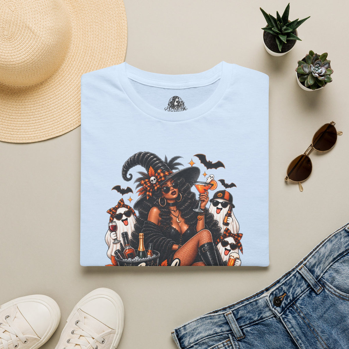 Here for the Boos Halloween | Glam Ghost Design | Unisex Softstyle T-Shirt