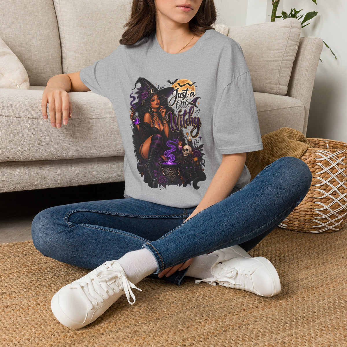 A Little Witchy Halloween | Glam Ghost Design | Unisex Softstyle T-Shirt