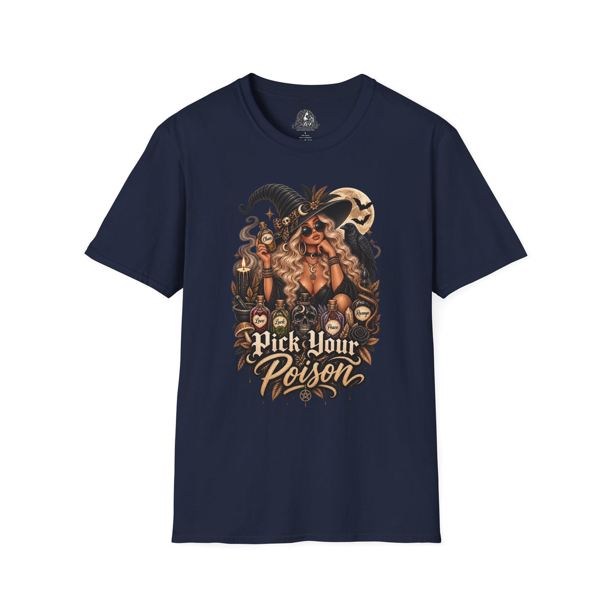 Pick Your Poison Halloween | Glam Ghost Design | Unisex Softstyle T-Shirt
