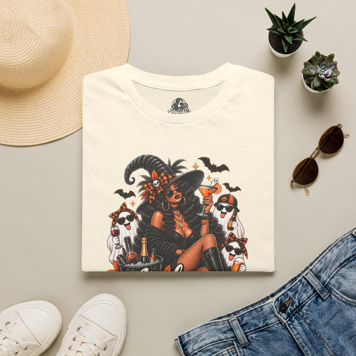 Here for the Boos Halloween | Glam Ghost Design | Unisex Softstyle T-Shirt