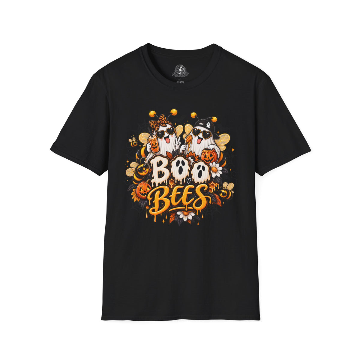 Boo Bees Halloween | Glam Ghost Design | Unisex Softstyle T-Shirt